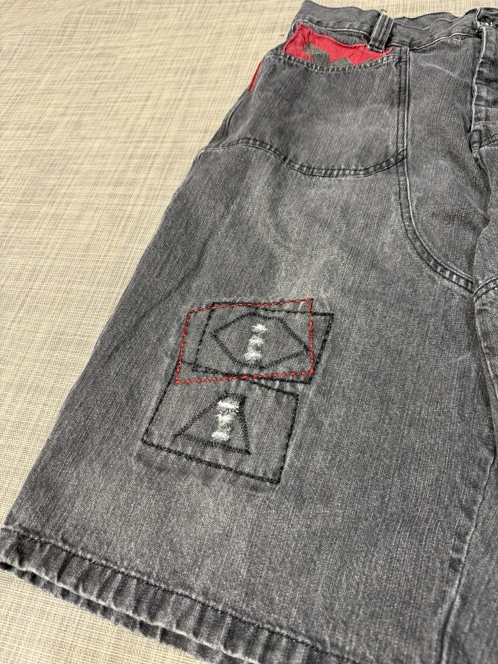 Pantalones Cortos de Trabajo De Colección Y2K Makaveli Para Hombre Sueltos Pierna Ancha Parche Talla 36 Hip Hop Foto 4 de 4