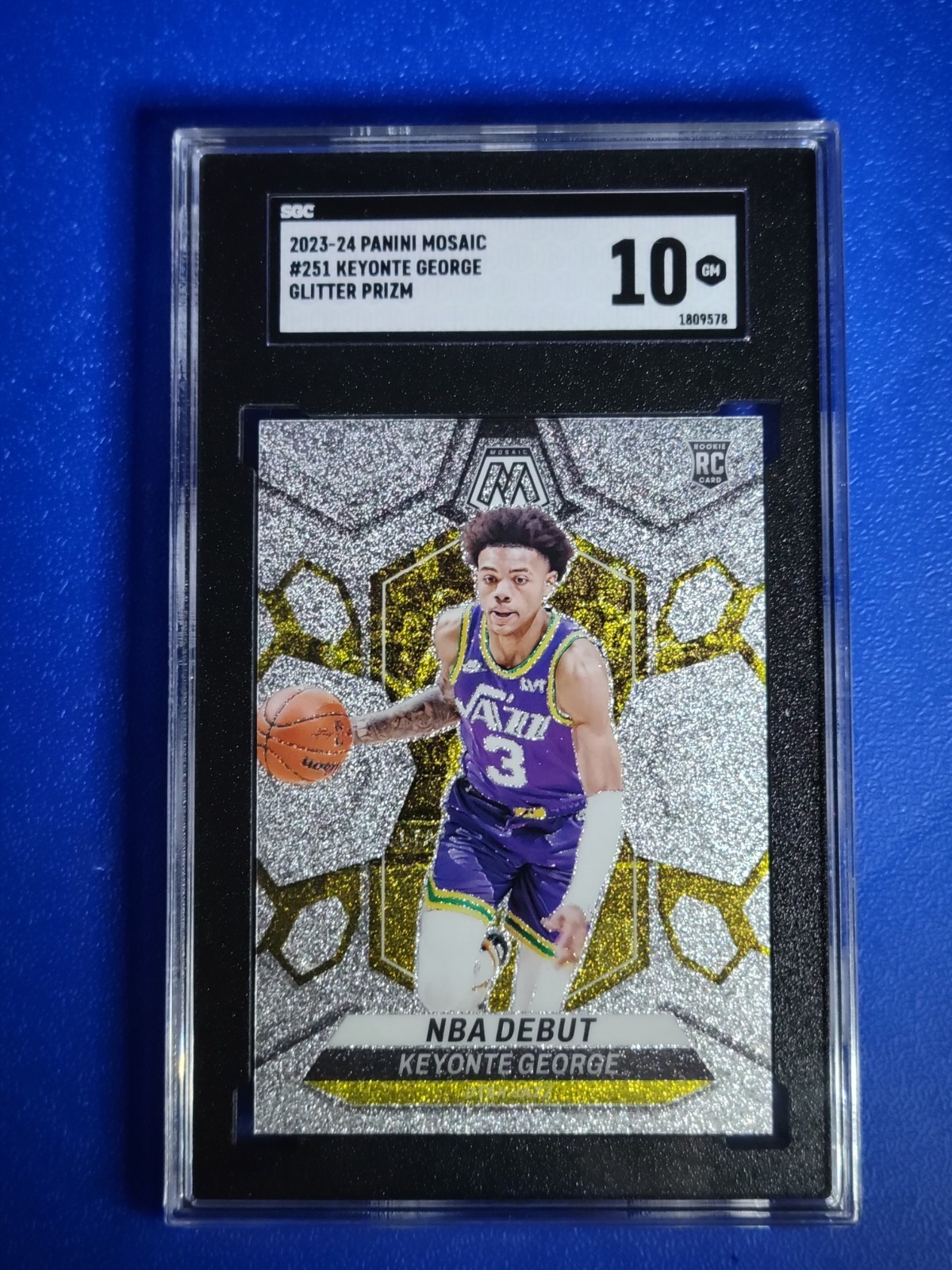 2023-24 Mosaic Keyonte George Glitter Prizm #251 - SGC 10! Pop 1!