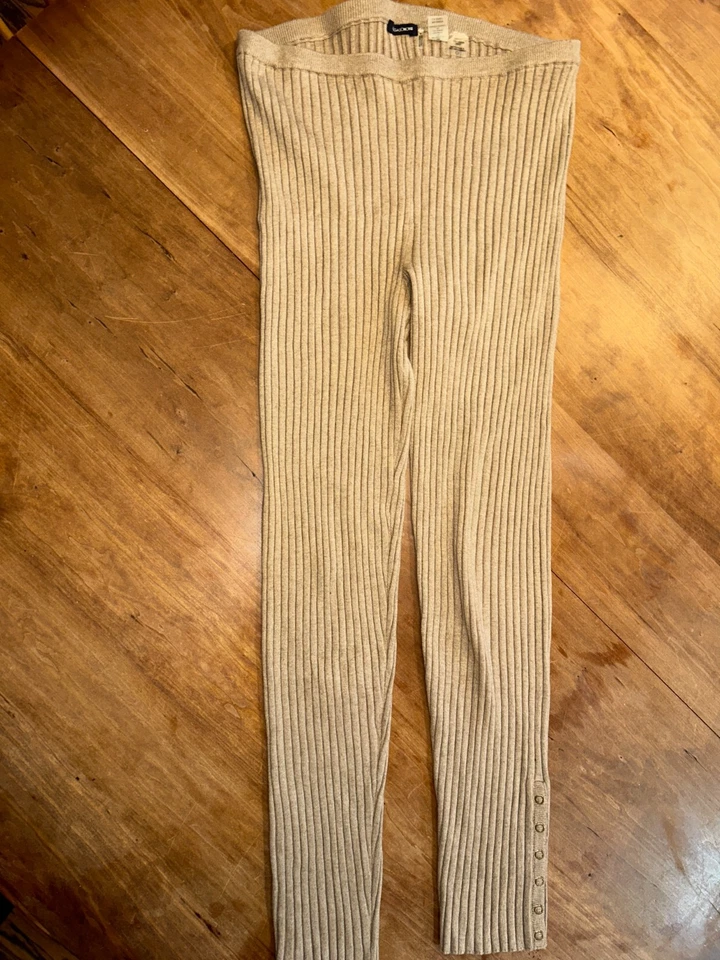 Magaschoni 罗纹打底裤,丝绸混纺,浅棕色,象牙色,尺寸 M — 第 4/4 张图片