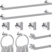 Brushed Nickel Bathroom Hardware Set, 10 PCS Towel Bar Set