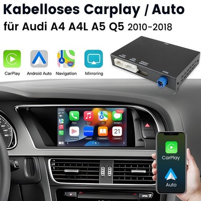 Wireless CarPlay Android Auto adapter GPS for Audi A4 A5 Q5 S4 S5 2010-16 MMI3G