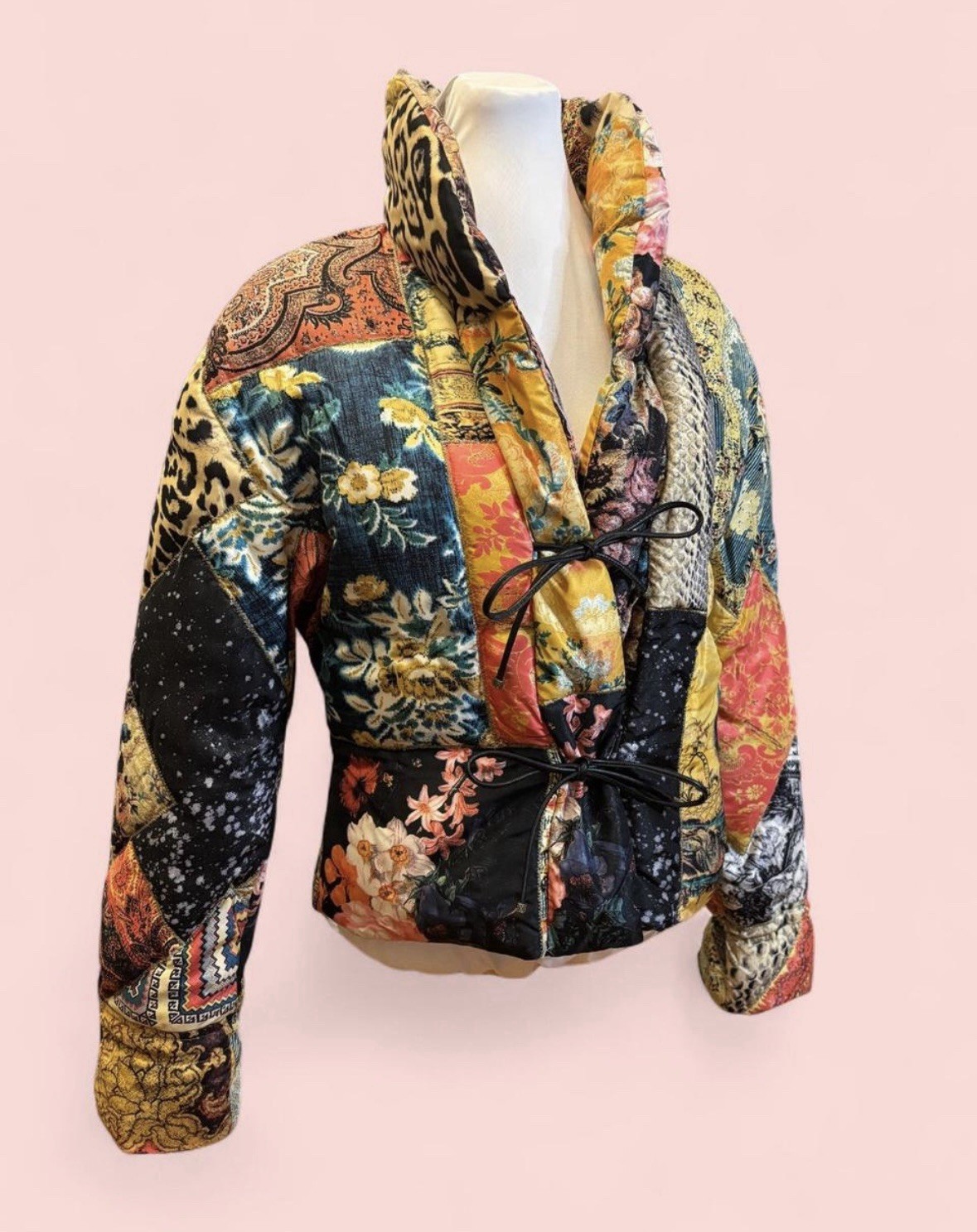 Roberto Cavalli FW2002 Patchwork Silk Puffer Small - image 1