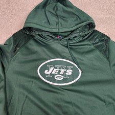 Majestic New York Jets Hoodie Mens 2XL Green Therma Base NFL Sweatshirt NY Jets