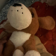 Brown White Plush Stuffed Dog Stuffed Animal Soft Plush Dog Toy
