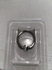 Universal 360 Cell Phone Finger Ring Holder Stand Cat Ears Design Silver Tone