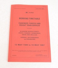 Railway Working Timetable Scotrail Sect.GD Glasgow Perth 12th May 1986