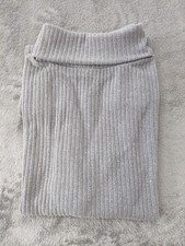 Gray Ribbed Sweater Dress Womens Small Long Sleeve Turtleneck Knit Pullover Soft