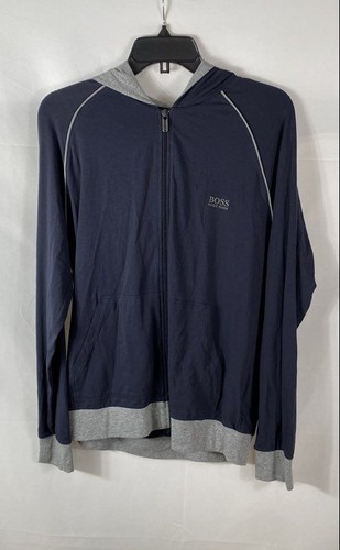 BOSS Hugo Boss Men's Mix&Match Zip Hoodie Navy Blue Gray Size M NWT