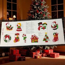 VIP Cranston Christmas Appliques Fabric Panel Santa Wreath Stocking Angel