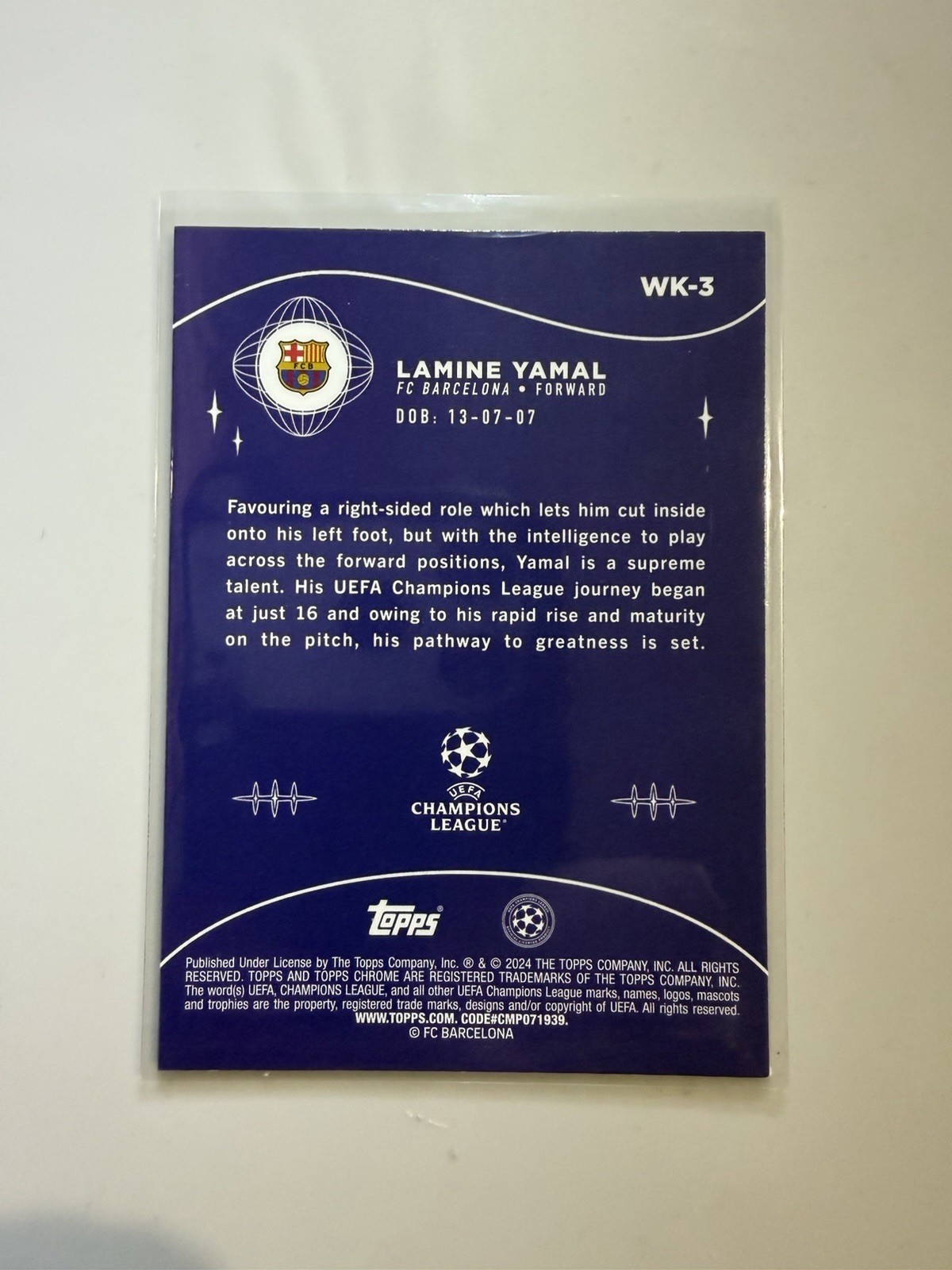 Lamine Yamal 2023-24 Topps Chrome Wonderkids RC Rookie Card  WK-3 view 4