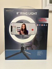 Vivitar 8" LED Ring Light Vlog PodCast Essentials w/ Tripod, Phone Holder, USB