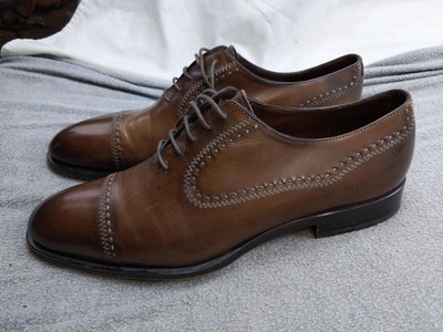 Fratelli Rossetti Shoes Mens Size 9 42 Brown Leather Cap Toe Oxford Dress Italy