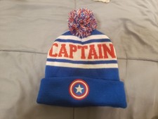 Marvel Captain America Knitted Pom Beanie Winter Hat Cap Adults One Size