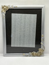 Vintage 8x10 Silver Frame With Gold Roses