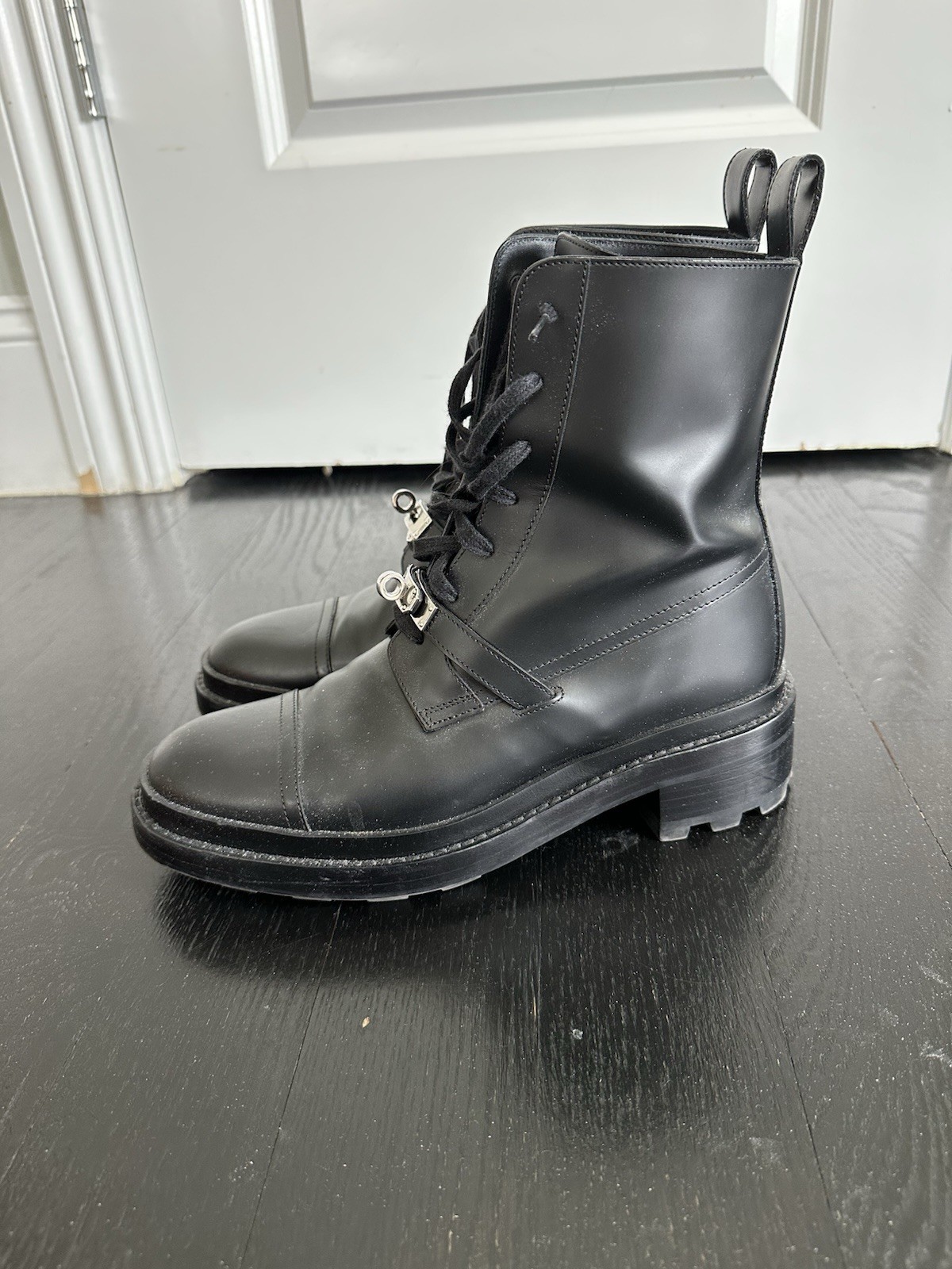 Hermes Funk Ankle Boot Combat Kelly Buckle image 10