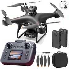 S116 GPS Drone with Screen Controller, Two-batteries, Black - 2 batteries