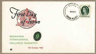 Australia 1963 MIPEX Black Orange FDC Cover Unsealed Unadd NSW Postmark Tempe