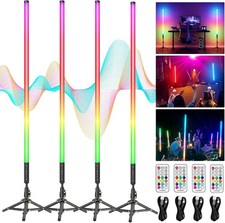 DJ Tube Lights 4ft RGB 4 Pack Battery Stand
