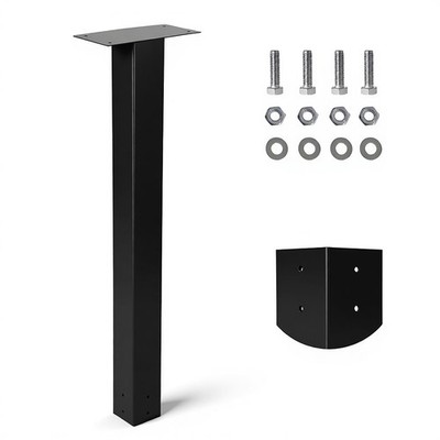 43'' Heavy Duty Galvanized Steel Mailbox Post - Rustproof 4x4 Black In-Ground ...