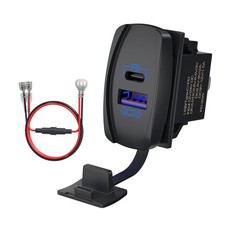 DAIERTEK USB Rocker Switch 12V Waterproof USB C QC 3.0 Dual Ports Outlet PD...