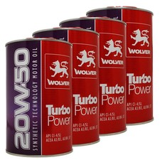 Olio Motore Wolver 20W50 Sintetico Turbo  Diesel ACEA  A3/ B3,A3/B4,E7 4 Litri