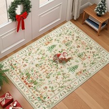 Christmas Rug 2x3 Small Kitchen Entryway Rugs, Washable Soft Non-Slip