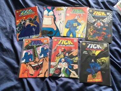 Lot of 7 Tick: Big Blue Destiny #1-5 plus Ashcan All excellent condition