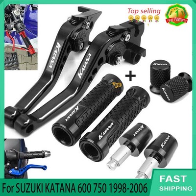 CNC For SUZUKI KATANA 600 750 1998-2006 Brake Clutch Levers Handlebar Grip plug