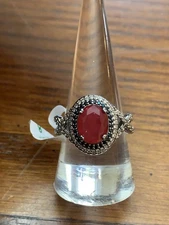 Bomb Party Ring Size 8 RBP8636 Walking On Air Ruby Genuine Quartz On Hematite 
