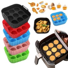 Air Fryer Silicone Pot – Reusable Basket Liner Baking Tray Muffin Cake Mold Tray