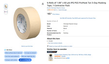 24 Rolls - Tan Paper Masking Tape Rubber Adhesive 1.88in x 60 yds each