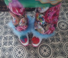 Sewn Funky Furry Doughnut Legwarmers Knee High