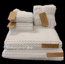 10pc Eco Melange Quick Dry Striped Gray Lattic Bath Hand Washcloth Towel Set New