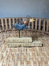 Vintage Blossom Bucket Suzi Skoglund Resin “Angel on Duty” Angel Figurine