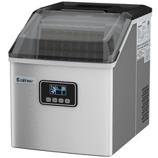 Stainless Steel Ice Maker Machine Countertop 48Lbs/24H Self-Clean Silver