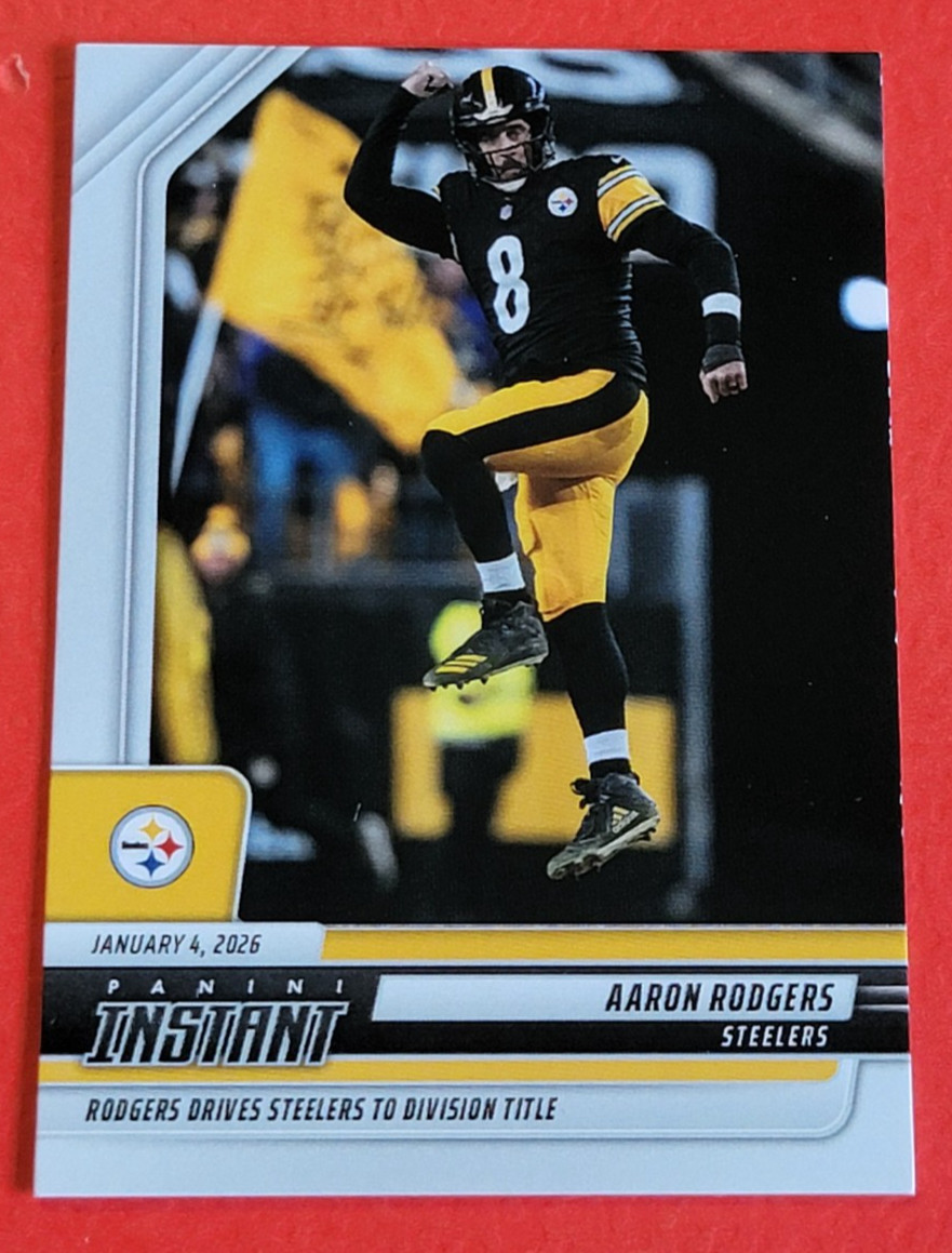 Aaron Rodgers Steelers WIN VS RAVENS CARD #1/595 JAN 4, 2026 CLINCH DIVISION