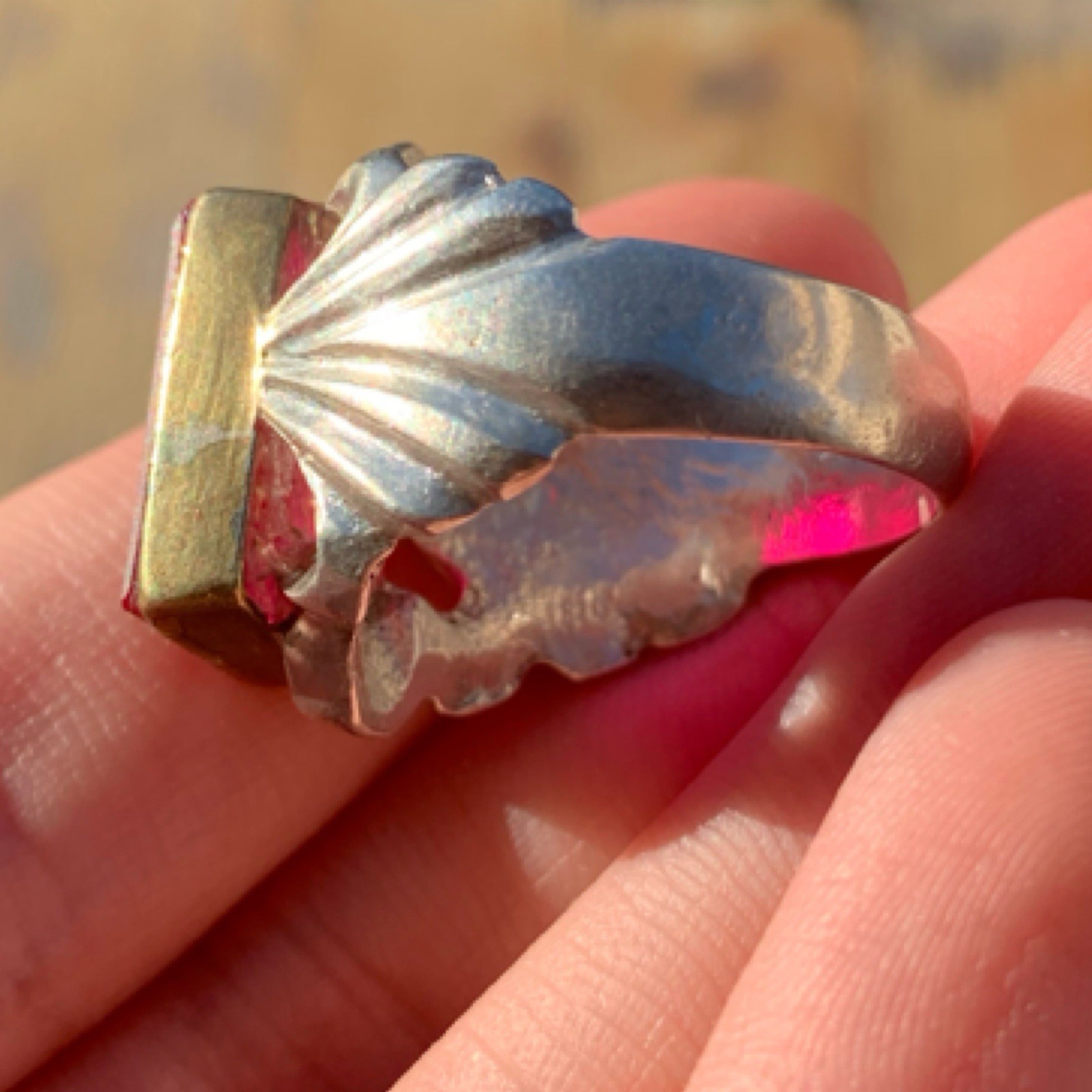 Stunning Rare Vintage Solid Silver Ring Exquisite… - image 10