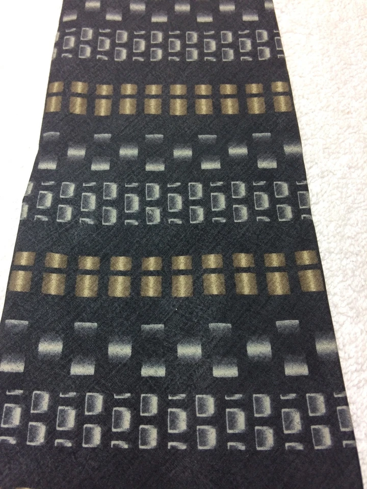 CORBATA HOMBRE GEOFFREY BEENE NEGRA CON GRIS Y DORADO 4 X 57  Foto 3 de 4