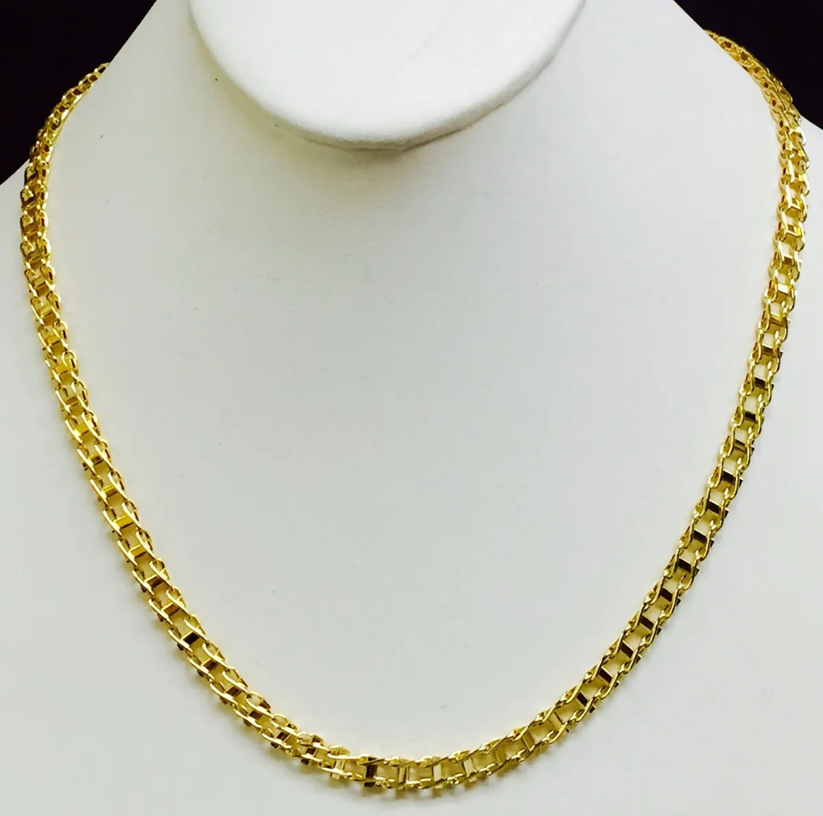 Solid Gold Men Fashion Railroad Link 20&#034; 5mm 13 grams | eBay