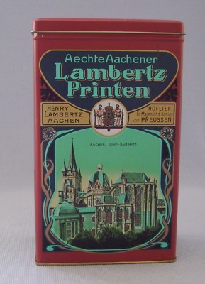 Lambertz Printen Cookie Tin Empty Vintage Made In West Germany Aechte Aachener 