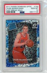 2017 Panini Donruss Optic #159 Lauri Markkanen Fast Break Holo PSA 10