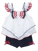 Rare Editions Patriotic Clip Dot Top & Navy Lace Shorts Set 4 5 6 6x Rare Editions Patriotic Clip Dot Top & Navy Lace Shorts Set 4 5 6 6x