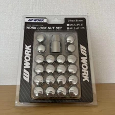 WORK Lock Nut Set 20 Pieces (16 Nuts/4 Lock Nuts) 21HEX M12 x P1.25 Black/Silver