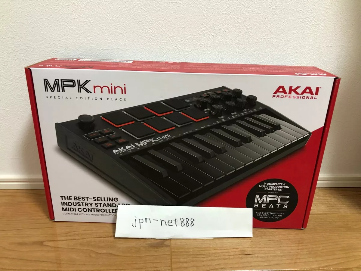 AKAI Professional MPK Mini MK3 - 25 Key USB MIDI Keyboard Controller With 8  Backlit Drum Pads, 8 Knobs and Music Production Software included, Black