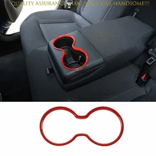 For Dodge Charger 2015-2024 Fieru Red Rear Armrest Water Cup Holder Panel 1PCS