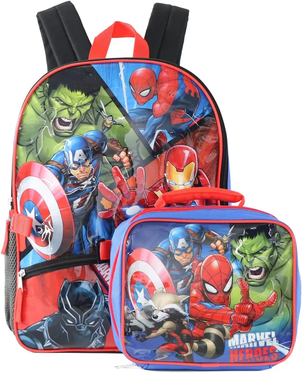 Marvel Avengers Backpack with Lunch Bag One Size Heroes One