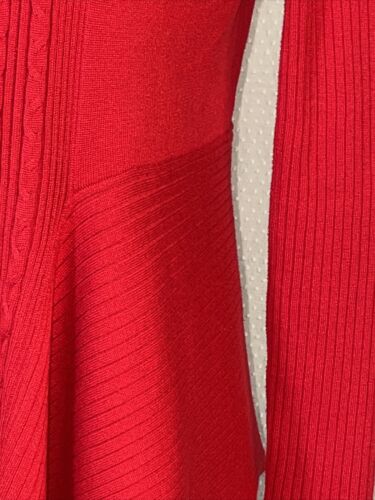 89th & Madison Womens PM Cardigan Sweater Red Long Sleeve Open Front Neckline - Picture 3 of 12