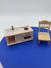 Calico Critters Cottage Starter Home Replacement Kitchen Sink Oven stove chair