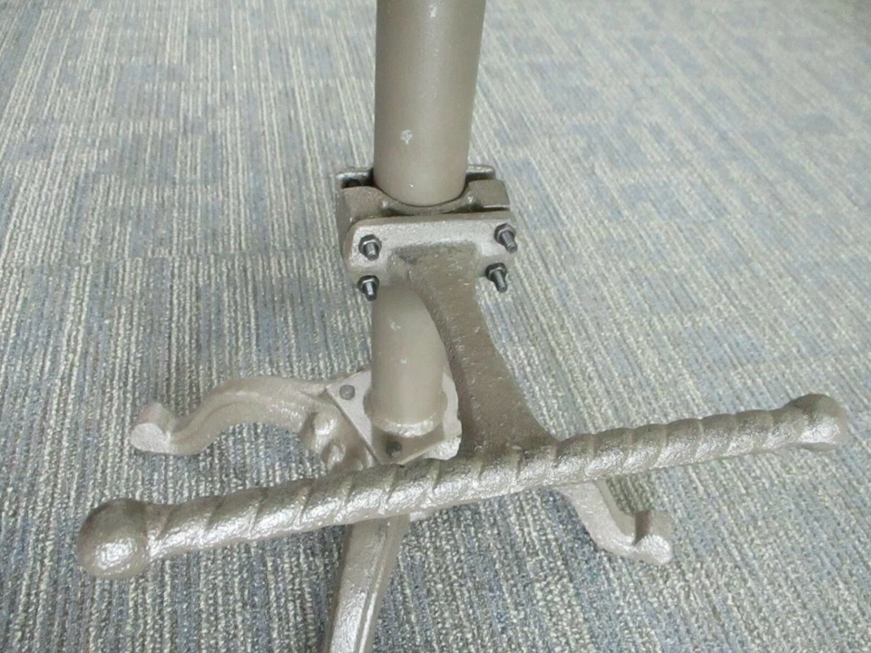 Cast Iron Adjustable Bar Stool Rustic Wood Kitchen Drafting Seat Chair Man Cave - Image 2 of 4