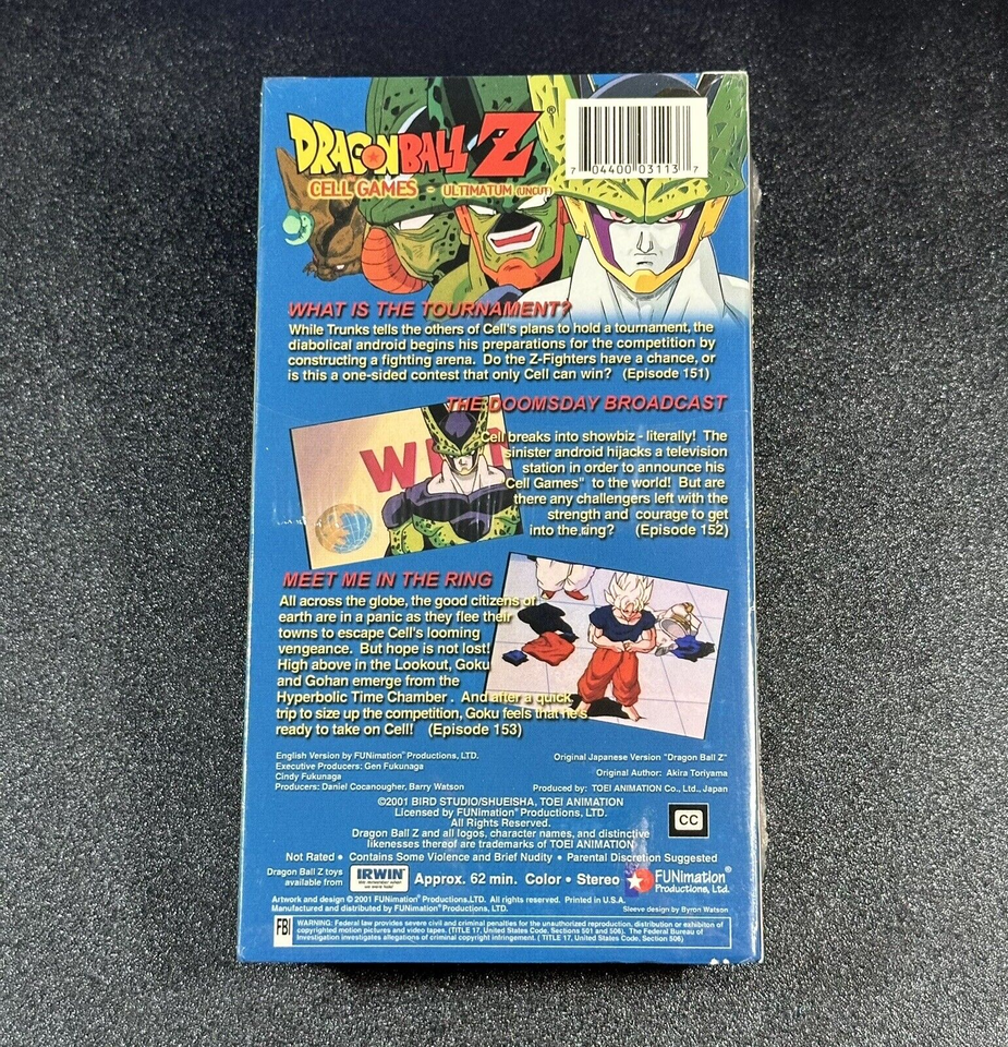 Dragon Ball Z Cell Games Ultimatum Uncut Ver. VHS Tape New Sealed